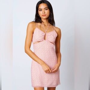 Cotton candy la cut out mini dress
